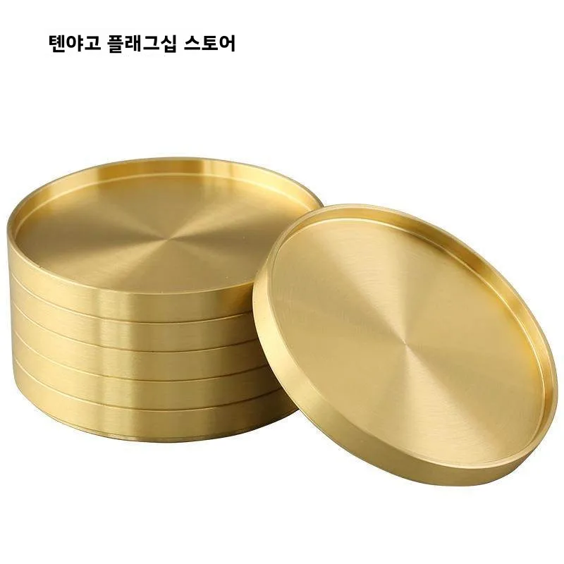 청동 차컵 매트 티 트레이 가정용 공부차 세트 다도 용품 보온 매트 선(禪) 스타일 코스터