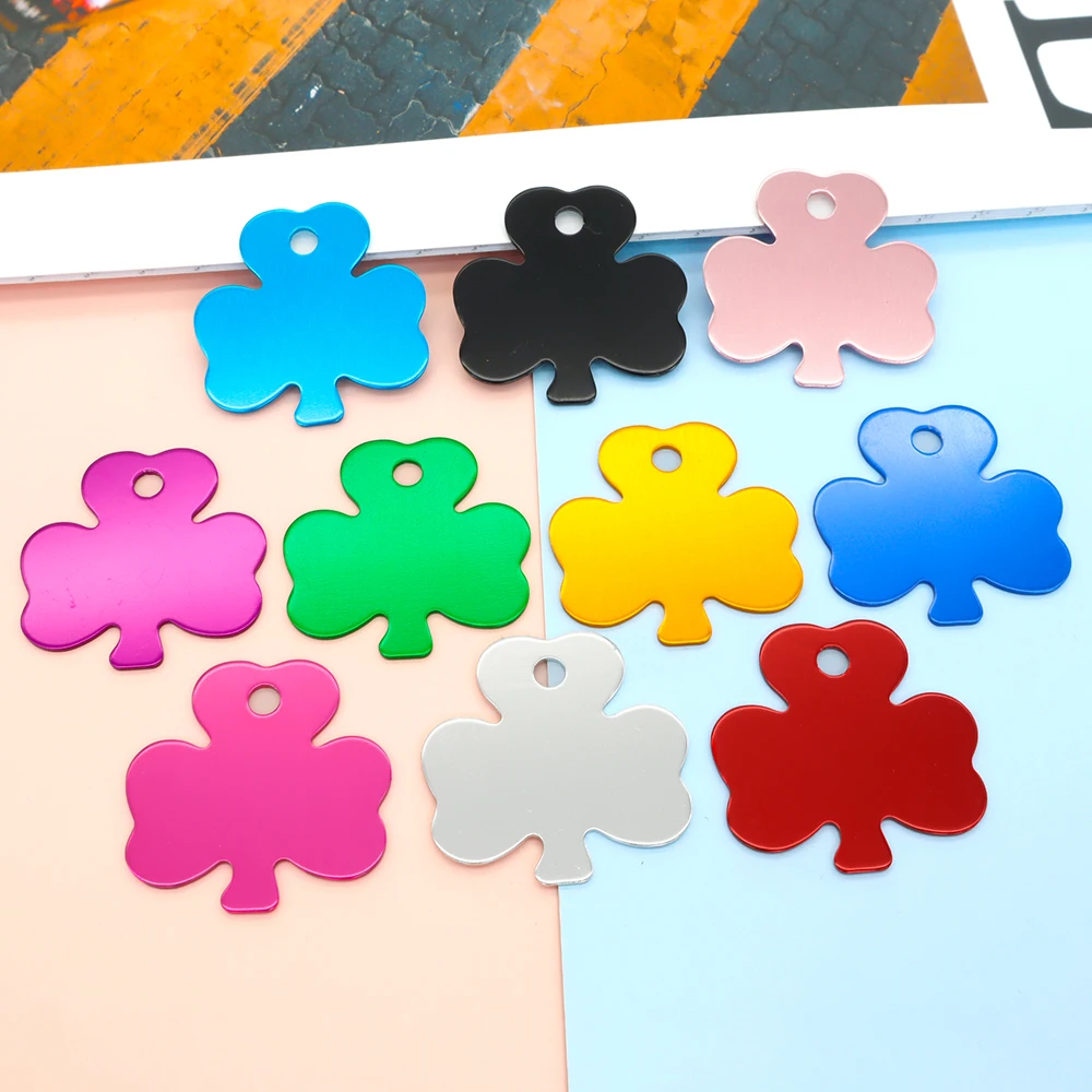 

Оптовая продажа 100 шт. персонализированный Клевер ошейник кулон аксессуары ожерелье кольцо для ключей ювелирные изделия защита от потери