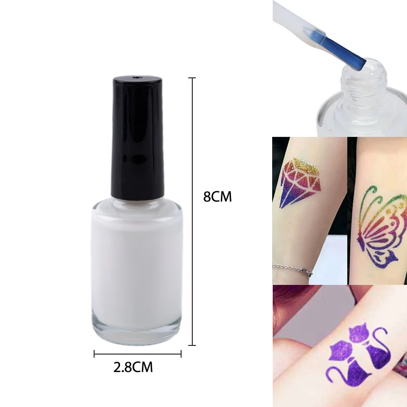 

Glitter Tattoo Body Glue 16ml Fashion Painted White Glue Body Adhesive For Temporary Glitter Tattoos Body Nail Art Tattoo