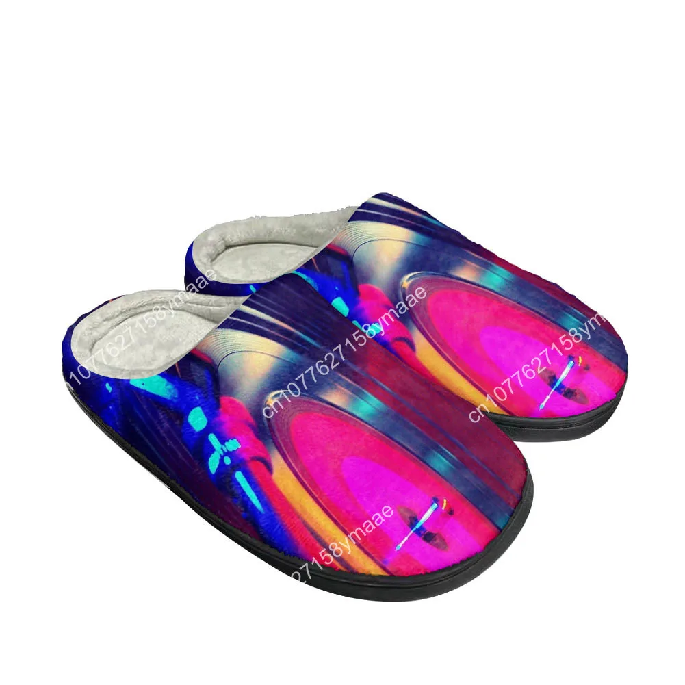 Electronic Music Ban Fashion Cotton Custom Slippers Mens Womens Sandals Plush Casual Keep Warm Shoes Thermal Comfortable Slipper