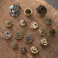 Copper Alloy Bamboo Radish Stove Gourd Fan Pipa Plate Incense Burner Small Xiangyun Aromatherapy Tablet - Image 3
