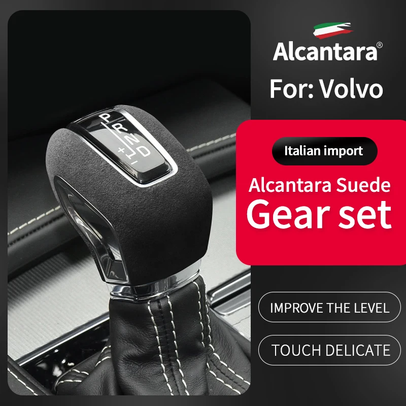 

For Volvo XC90 S90 V60 V90 XC60 S60 Alcantara Suede Gear Shift Cover Car Interior Head Shifter Knob Frame Trim Protection Case
