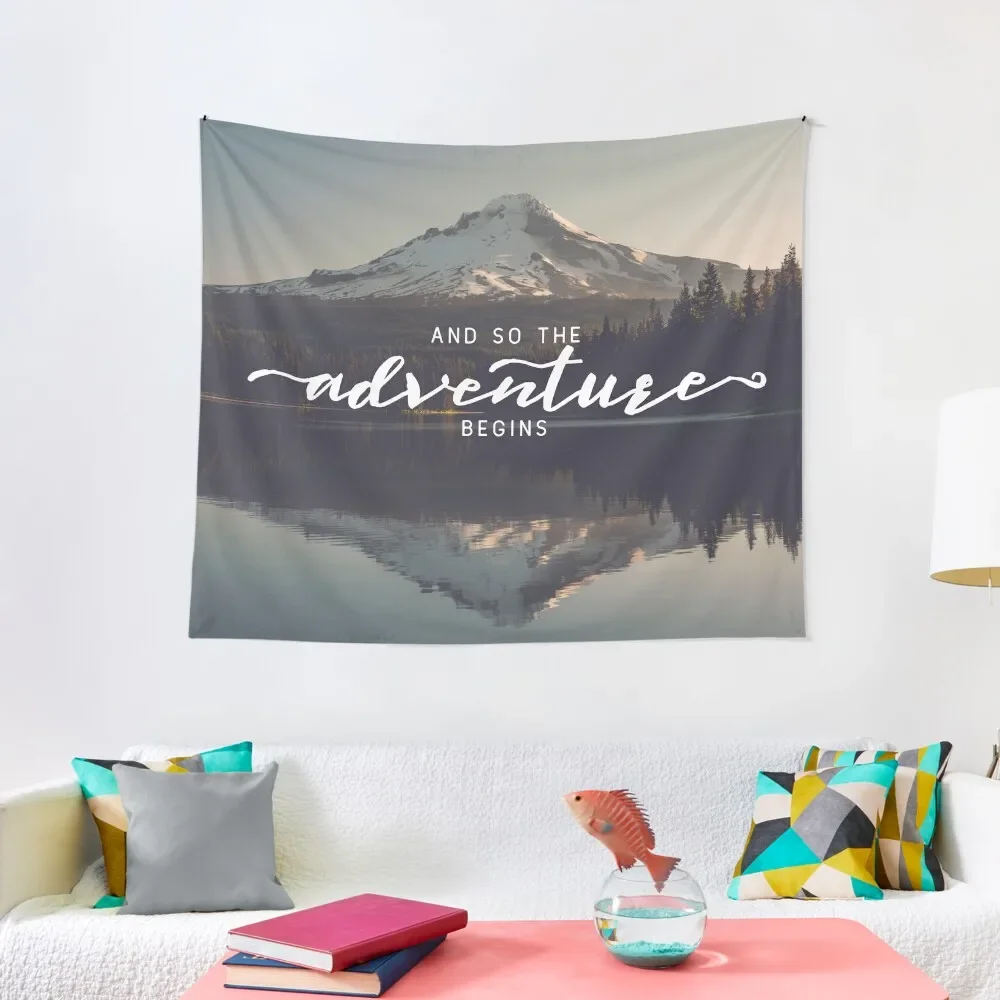 

And So The Adventure Begins - Woods Trees Forest Mountain Mt Hood Wall Decor Tapestry Decoration For Home Tapestry