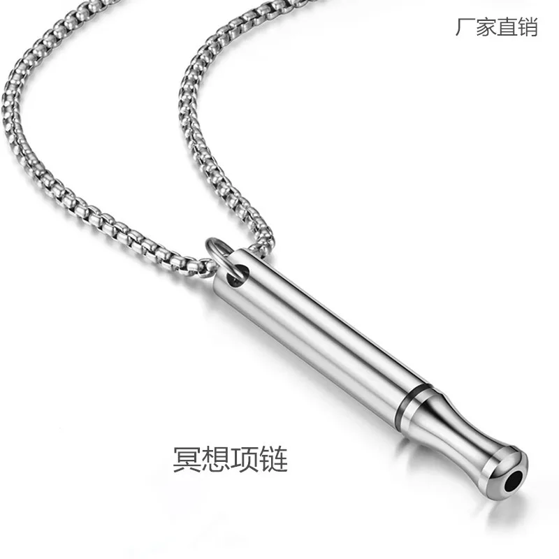 

Stainless Steel Shift Mindfulness Breathing Necklace Decompress Relieve Pressure Regulate Mood Boutique Jewelry Pendant