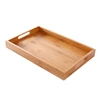 Wide Bamboo Organizer Tray Storage Bin with Handles for Cutlery Serving Spoons Cooking Utensils Teapot Teacup 1