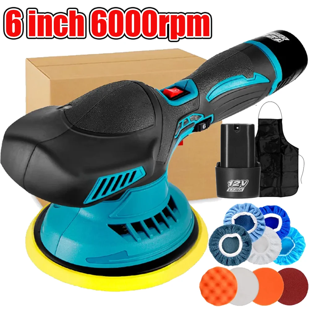 Cordless Eccentric Car Polisher 8 Gears of Speeds Adjustable Electric