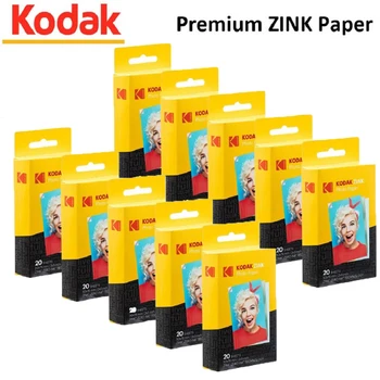 20/40/60/80/100/200 fogli di carta fotografica originale Kodak Zink 2"x3" Premium compatibile con Kodak Smile Kodak Step PRINTOMATIC