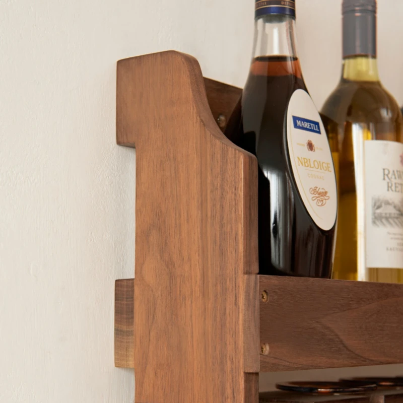 Wine rack Solid Wood Wall Wine Storage Rack Whiskey and Red Wine Wall Mounted Bar Household Hanging Cabinet #0070
