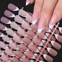 150Pcs Pre-made French False Nails Scarless Coffin Almond Fake Nail Artificial Fingernails Press on Nails for Nail Extension 4