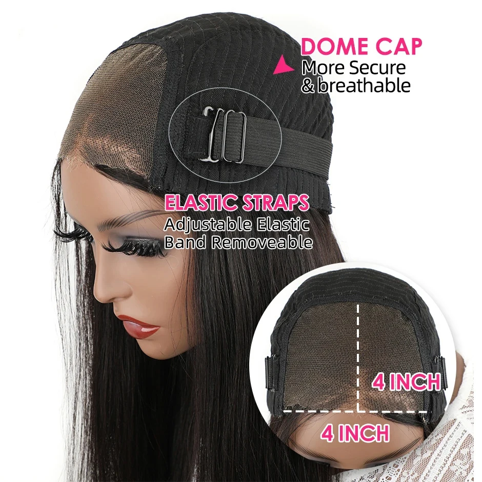 Wear And Go Bob Wigs For Women Human Hair 180% Straight Glueless Wig Ready To Go Human Hair Wigs Pre Cut Lace Air Wig Sale 4