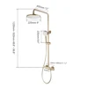 KEMAIDI Brushed Gold Thermostatic Shower System with Tub Spout  3-Functional Exposed Shower Faucet Mixer Fixtures Wall Mounted 6