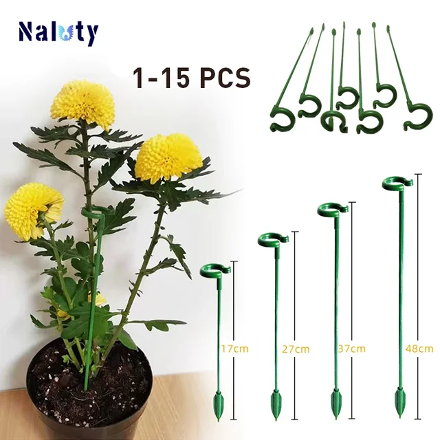 1-15PCS Plant Supports Stakes Flower Stand Sticks Reusable Plant Clips Bonsai Fixing Tool Flower Grow Holder Garden Tools 1