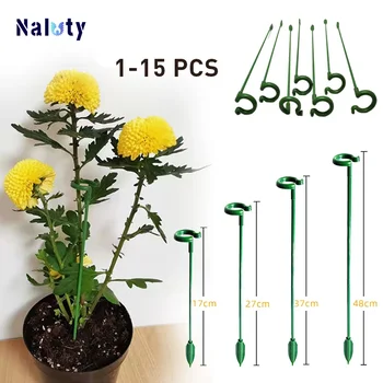 1-15PCS Supporto per piante Pali Supporto per fiori Bastoni Clip per piante riutilizzabili Strumento di fissaggio per bonsai Supporto per coltivazione di fiori Attrezzi da giardino 1
