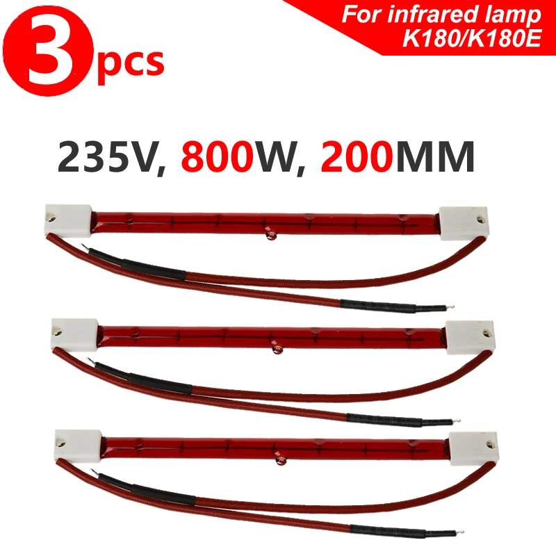 Infrared Lamp 800W20CM235V Paint Curing Bulb Halogen Quartz Heating Element Shortwave Infra-Red Light Golden Bulb Ruby Tube