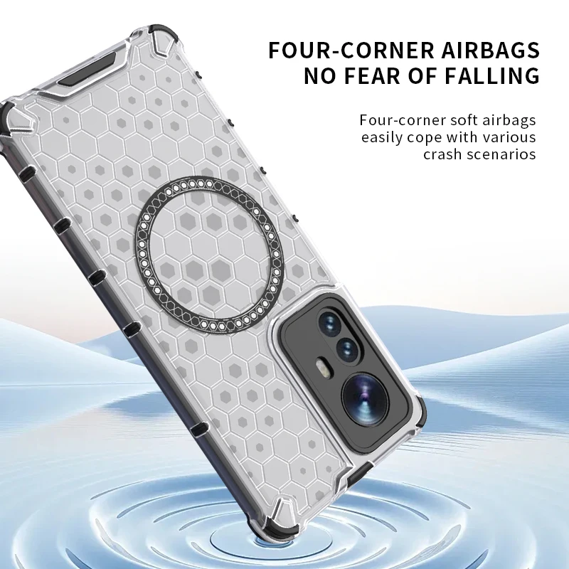 For xiaomi 12 Pro Magnetic Ring Back Cover Phone Case Magsafe Ring Wireless Charge Lens Protect Shockproof Coverage Funda Cases 4