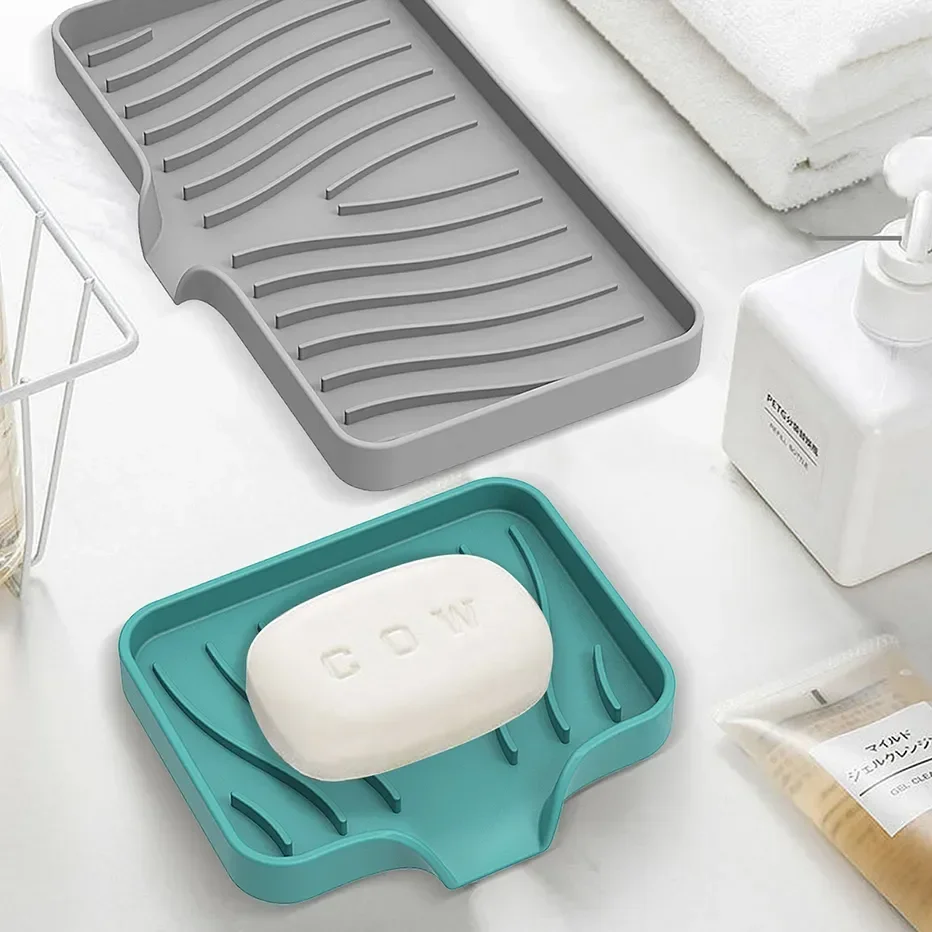 Flow Self-Draining Soap Tray - Yamazaki | Silicone Soap Dish | Digs