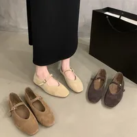 Bailamos Brand New Women Flats Round Toe Shallow Slip On Ladies Casual Ballet Shoes Soft Leather Eelgant Dress Shoes Mujer Size - Image 3