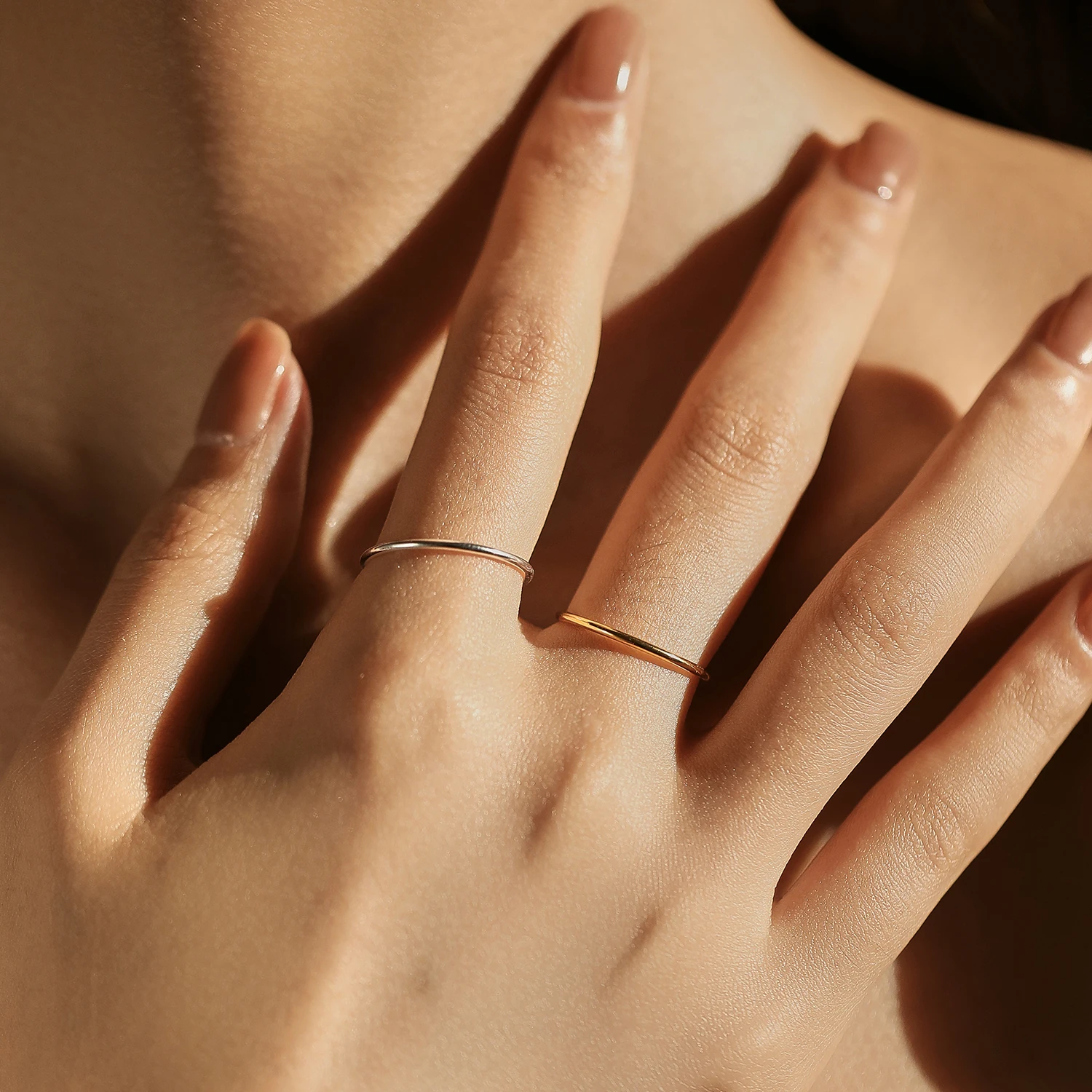 Silver Rings 925 Sterling Silver Minimalist Thin Stackable Fashion Rings Classic Gold Color Fine Jewelry For Women Girl Party Gifts