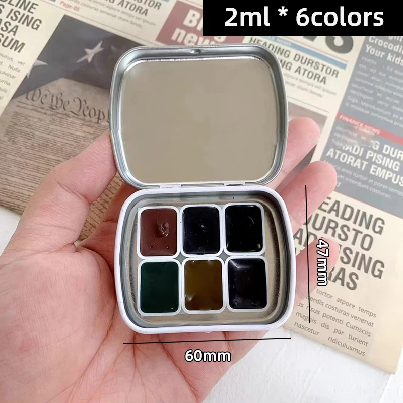 Schmincke AKADEMIE&reg; AQUARELL watercolor paint pigment 15ML/Tube 6-Color Sub-pack Texture Precipitation Super Granulation Set