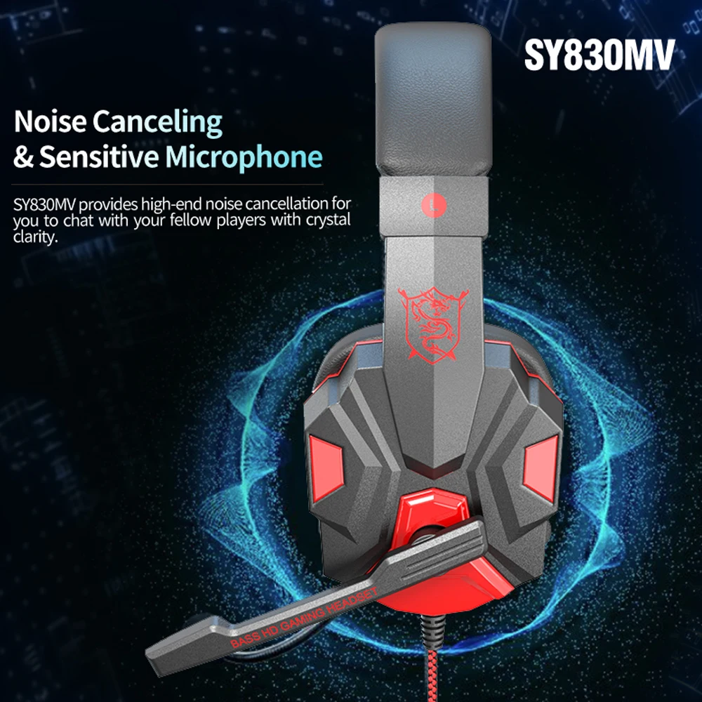 Wired Headsets Stereo Earphones Cool Lighting Gaming Headset For Smart Phones Computer Laptop Tablet PC Gaming Headphone
