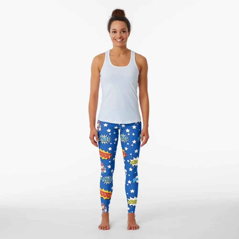 Villanelle's Pop Art Pyjama inspired pattern Leggings Fitness clothing Tight fitting woman harem pants Womens Leggings