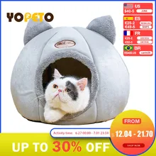  Foldable and Removable  Cat Bed Self Warming for Indoor Cat Dog House with Mattress Puppy Cage Lounger Grey ropa para perro Drop 