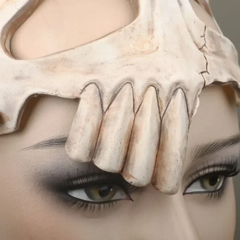 Bleichmittel Neliel Pu Maske Anime Antilope Schädel Halb gesichts maske Comic-con Cosplay Zubehör Requisite Maskerade Halloween Party Geschenk – Detail 9