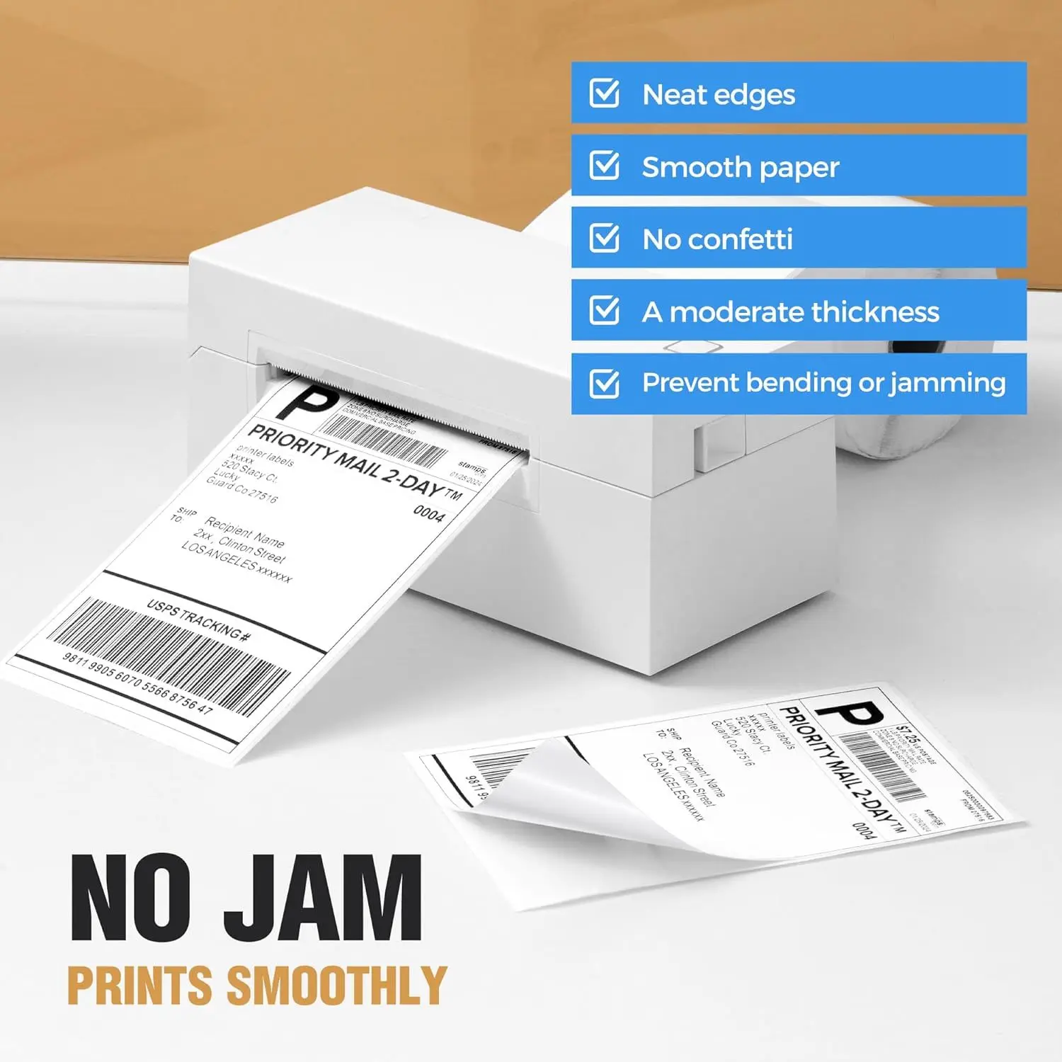 High-Strength 4x6 Inch Direct Thermal Shipping Labels - Water & Grease Resistant, 350/500 Roll