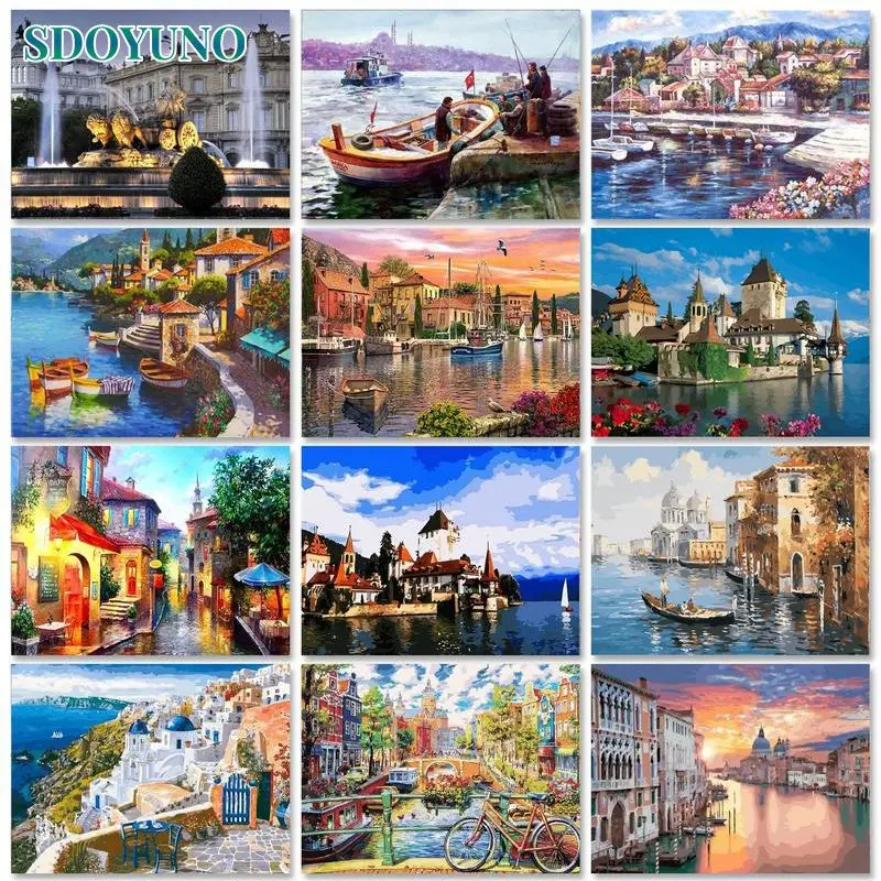 

Набор для рисования по номерам в рамке SDOYUNO Venice
