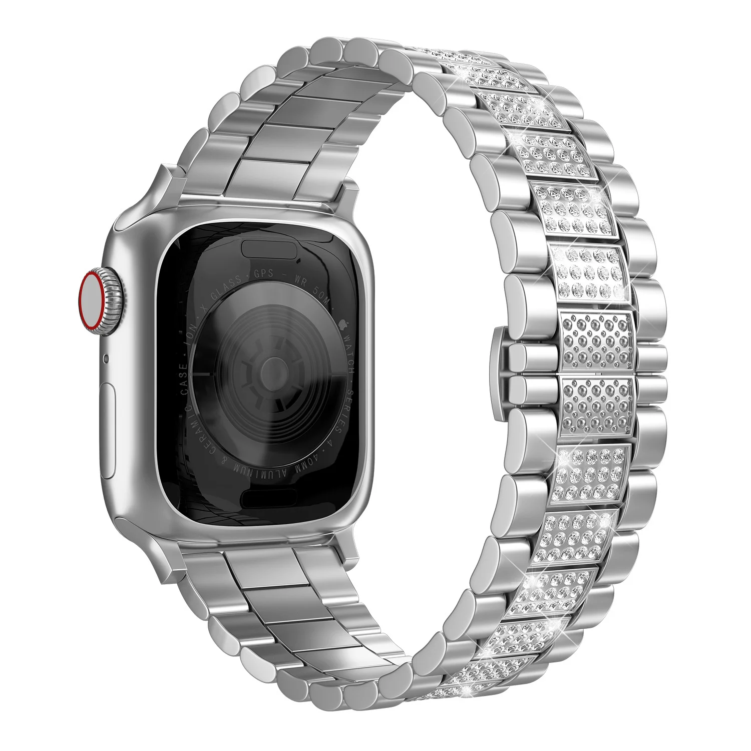 Metal + diamond Strap For Apple watch UItra 8 7 45mm 41mm stainless steel Sports Bracelet Band iWatch 6 5 4 3 SE 44mm 42mm 40mm