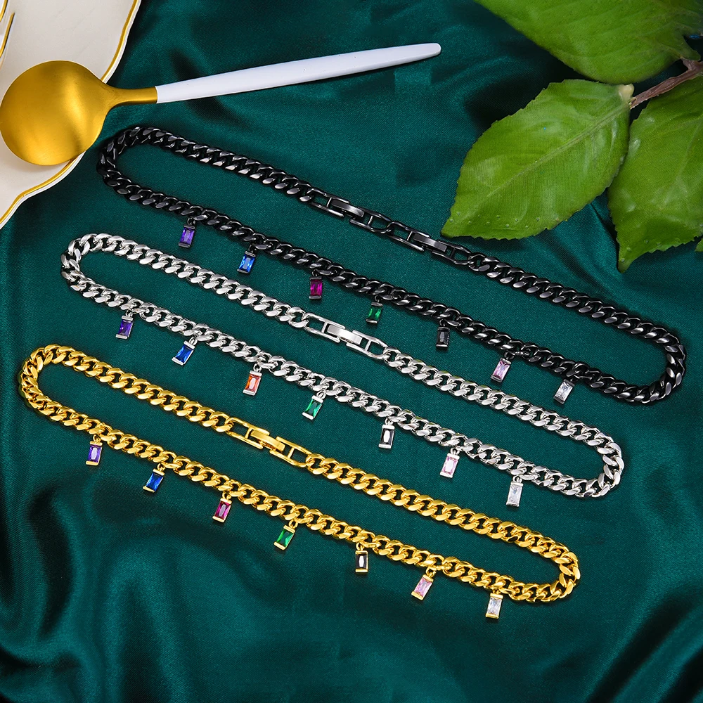 Siscathy Fashion Simplicity Clavicle Chain Zircon Necklaces For Women On The Neck Chokers Necklaces Party Jewelry Accessories