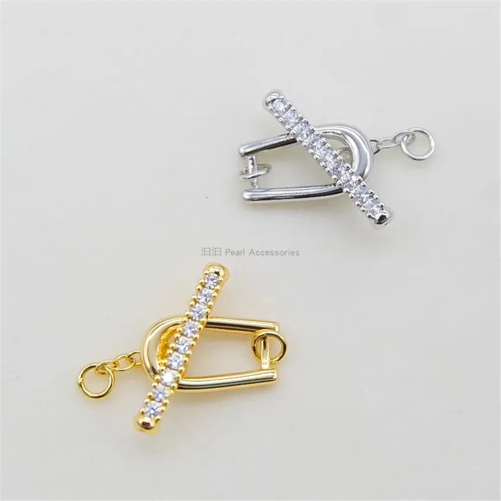 

DIY Pearl Clasps & Hooks Handmade Accessories Bracelet Necklace Creative U-shaped Horseshoe OT Buckle Copper Plated 18K Gold