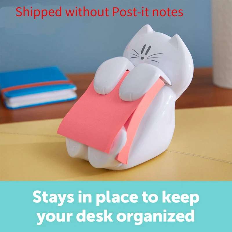 

-Up Note Dispenser Note Dispenser Resin Sticky Note -Up Cat Design, 5X5 In, 1 Dispenser/Pack White