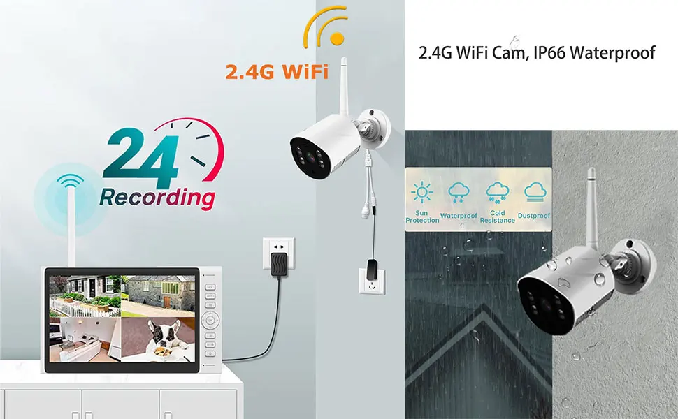Sf82f3d4dc4ff4b8eb574ad7a2349ba20C 10 Inches Smart AI Face 7 Inches Monitor Wireless Security Camera System Home Business CCTV Surveillance 1080P NVR Kit With