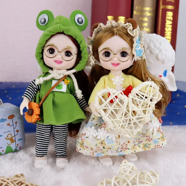 1/12 BJD 17cm Princess Cute Dress Up Dolls 2022 New Suit Girl Child Cute Toys Clothes Accessories Birthday Gifts 2