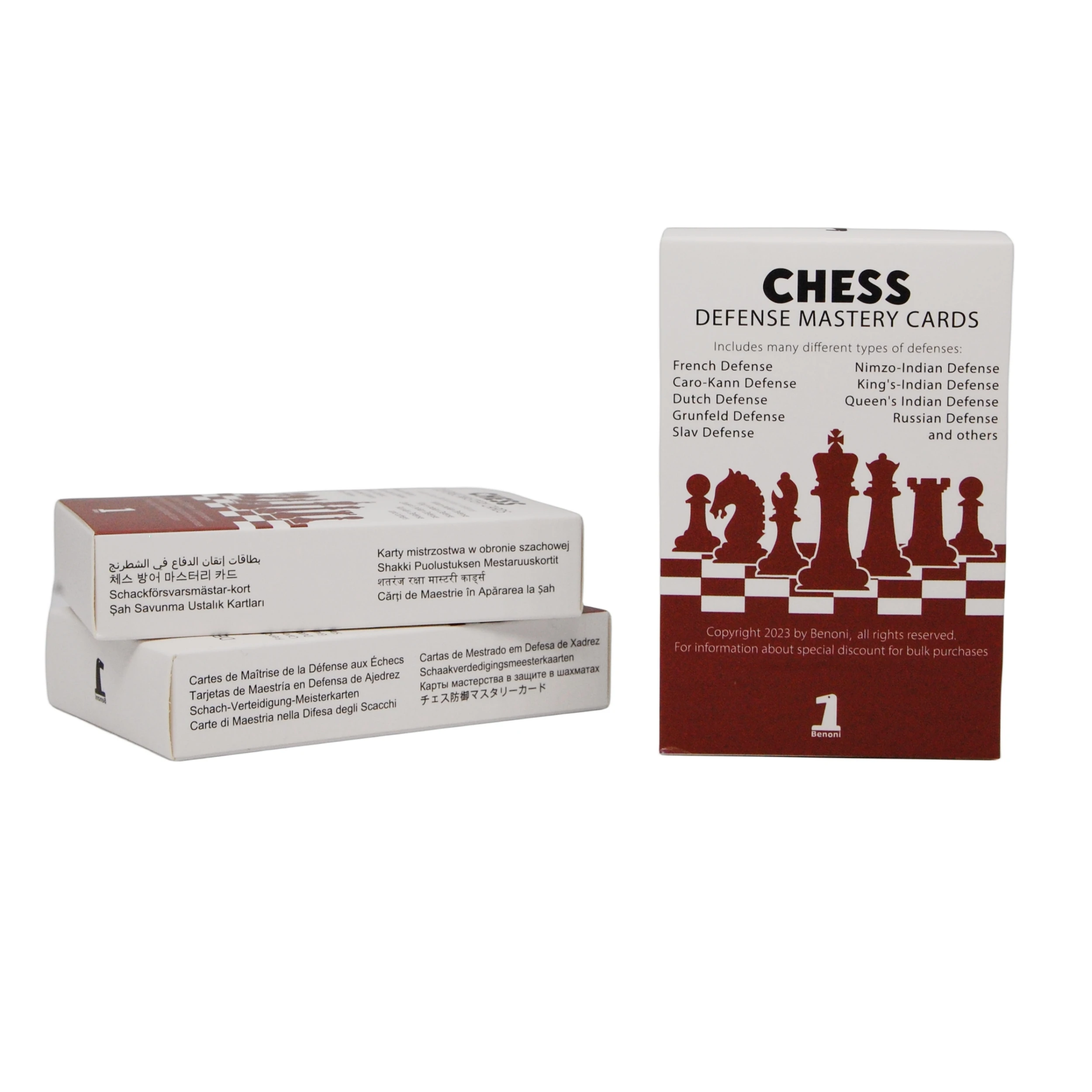 Benoni Chess Openings Cards Best gift for chess lovers to study chess strategy tactics opening moves board game