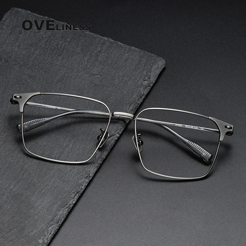 

Pure Titanium Glasses Frame Men Retro Vintage Square Optical Eyeglasses Myopia Optical prescription Frames Eyewear Spectacles