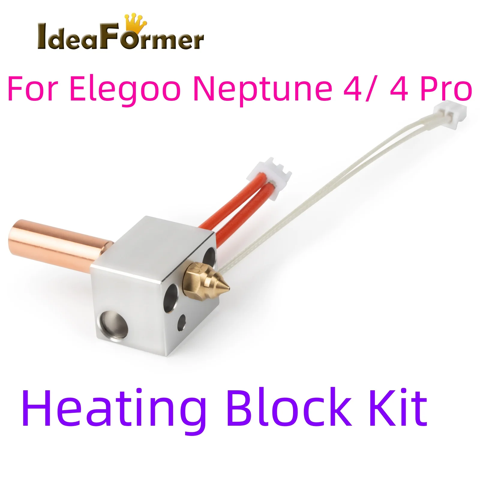 

Комплект нагревательных блоков из алюминиевого сплава для Elegoo Нептуна 4/4 Pro, аксессуары для 3D-принтера, улучшенный экструдер, черный нагрев