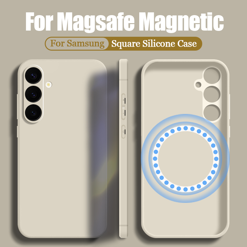 For Samsung Galaxy S24 S23 S22 S21 Ultra Plus S23 S20 FE Case Luxury Magnetic For Magsafe Wireless Charge Soft Silicone Cover