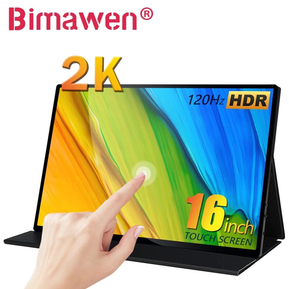 Bimawen 16 Inch 2.5K 120Hz Touchscreen Display Game Screen 2560*1600 100SRGB Portable Monitor