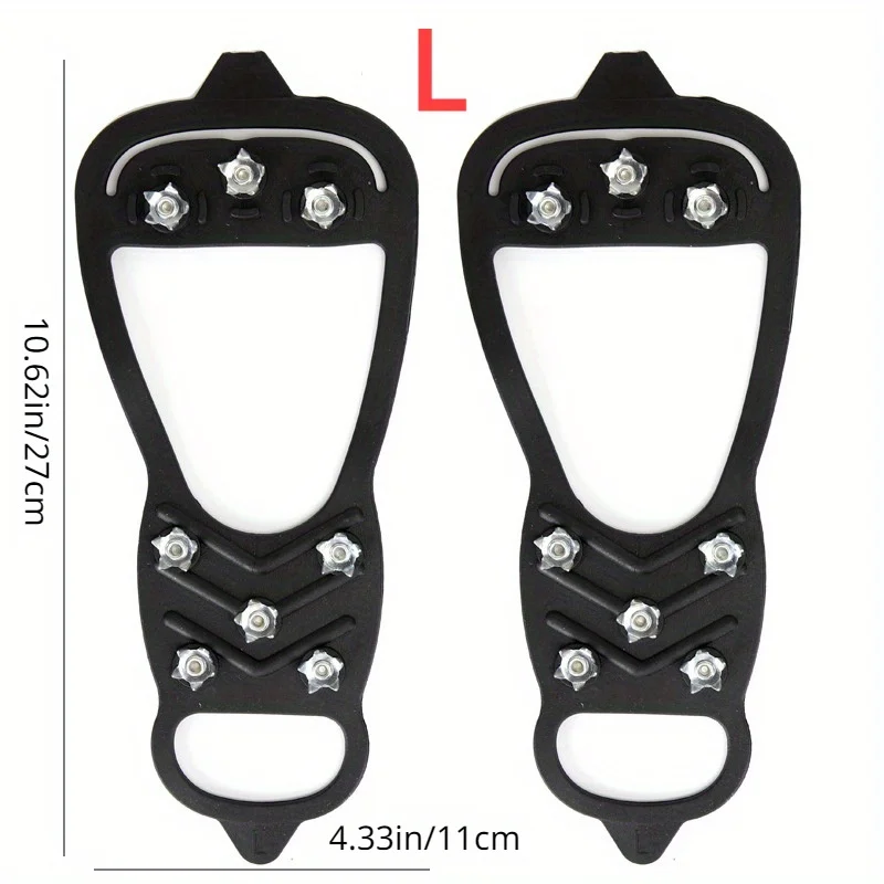 Shoe Spikes Cover Crampons, Anti‑Slips Flexible 8‑Tooth Snow Walking Nail Crampons for Hiking Shoe for Mountaineering Hiking