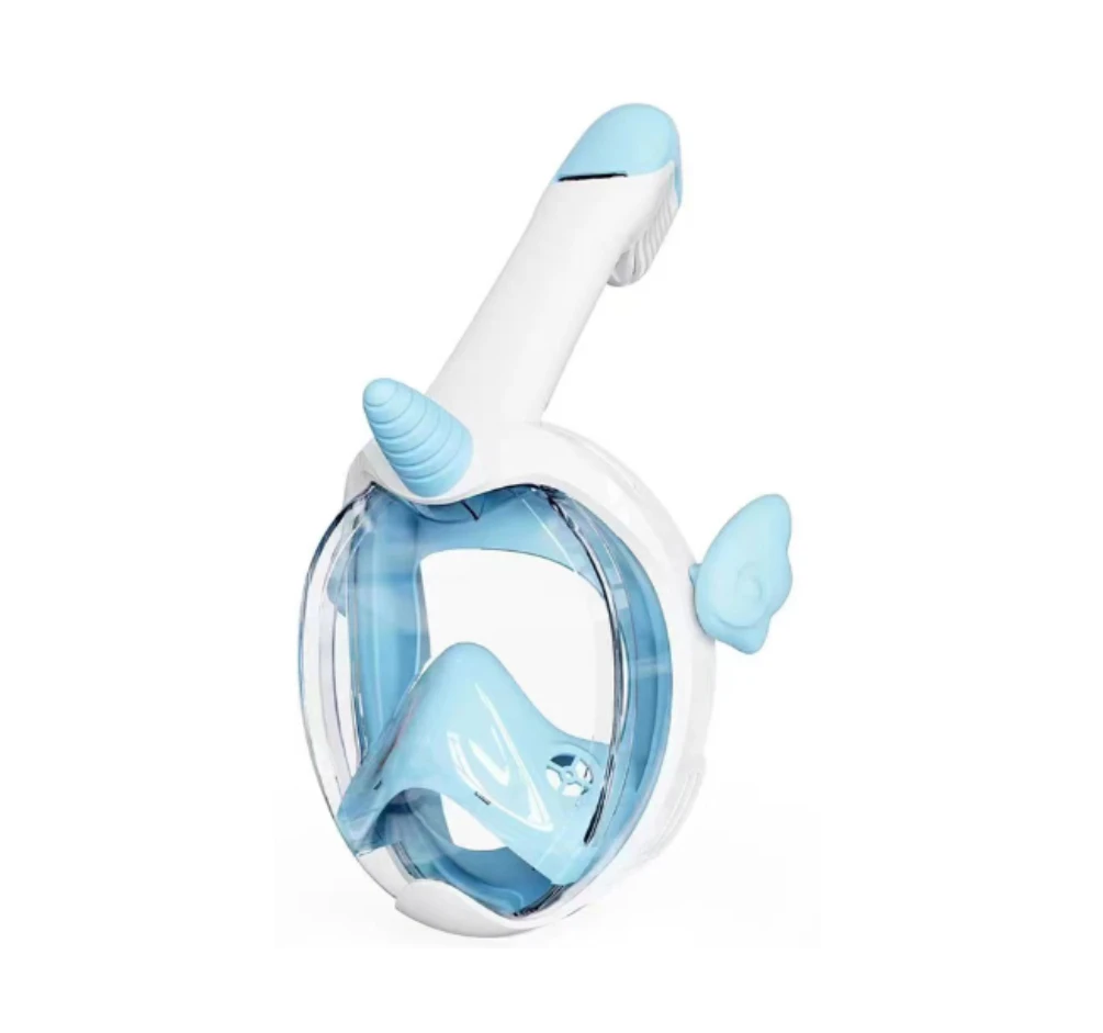 DEMMET-새로운 수중 스노클링 풀 페이스 어린이 수영 마스크 세트, 스쿠버 다이빙 호흡기 마스크, 안개 방지 안전 호흡 키즈 