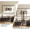 Modern 51.2" TV Stand with Mount and Power Outlet - Adjustable Swivel TV Stand for 32-70 Inch TVs 6