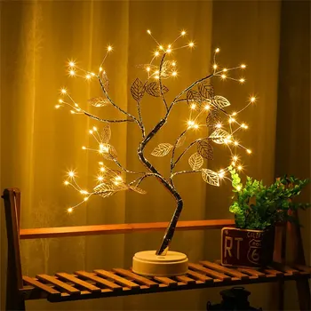 LED Rose Leaf Table Lamp USB Christmas Tree Fairy Light Night Lights Home DIY Party Wedding Bedroom Decoration Mother's Day Gift 2