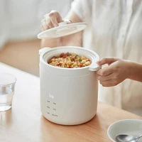 Olayks cuiseur à riz 1.2L cuiseur électrique multifonctionnel 25min cuisson rapide pour dortoir bureau Mini marmite électrique Portable 5