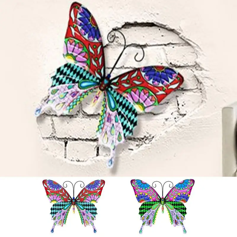 

Butterflies Wall Outdoor Decor Wrought Butterflies Wall Art ornaments Outdoor Decorative Pendant for Patio Fence Balcony