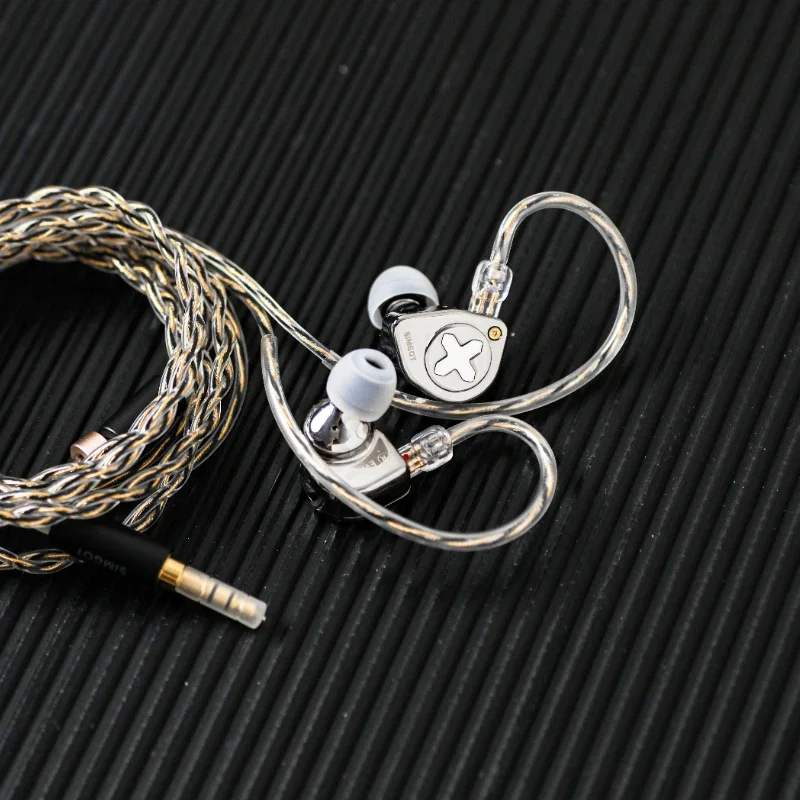 SIMGOT EW300 Headphone 1DD+1Planar+1PZT Hybrid Driver IEM HIFI Music Earphones with Detachable Nozzles Silver-Plated OFC Cable 5