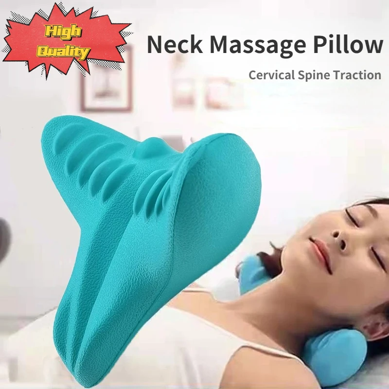 Neck Massager Stretcher Relaxer Cervical Traction Device Pillow for Pain Relief Alignment