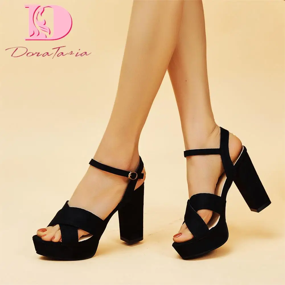 

Brand Design Female Solid Platform Summer Sandals Fashion Thick High Heels women's Sandals 2023 Party Office Sexy Woman Shoes