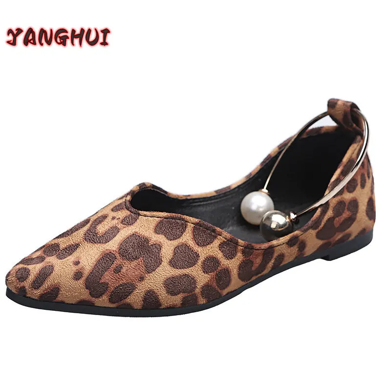 

New Fashion Shallow Mouth Beaded Flats Soft Bottom Breathable Comfortable Large Women's Shoes Zapatos De Tacon Mujer Elegantes